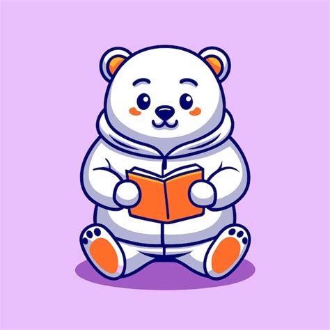 A Drawing Of A Teddy Bear Reading A Book Premium Ai Generated Vector