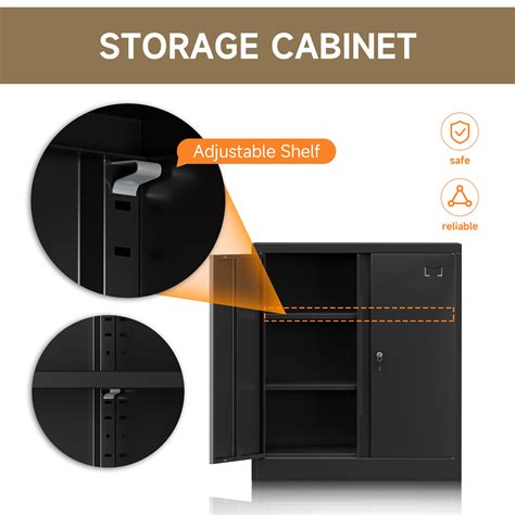 Coolsun Garage Storage Cabinet, Metal File Cabinet with Lockable Doors