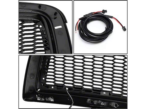 Ram 1500 Honeycomb Mesh Style Upper Replacement Grille With Led Drl Lights Black 09 12 Ram