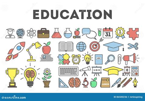 Education Icon Set Stock Vector Illustration Of Graduate 86500236