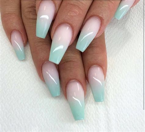 Ombrenails Ombre Acrylic Nails Mint Nails Ombre Nail Designs