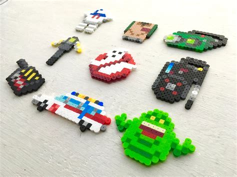 Ghostbusters Retro Perler Bead Icons Magnets Pins 8 Bit Pixel Etsy