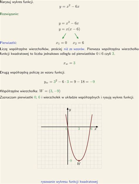 Narysuj Wykres Funkcji Kwadratowej Y X 2 6x Math Chart Line Chart