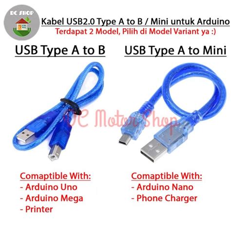 Kabel Usb Type A To Type B Mini Cable Printer Arduino Uno Mega Nano Lazada Indonesia