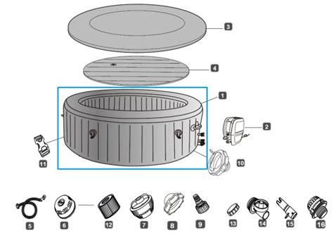 Bestway Ersatzteil Poolfolie Liner graphit für LAY Z SPA Santorini