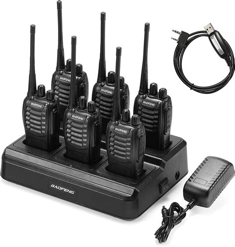 6pcs Baofeng Bf 888s Walkie Talkie For Adults Long Range Two Way Radio