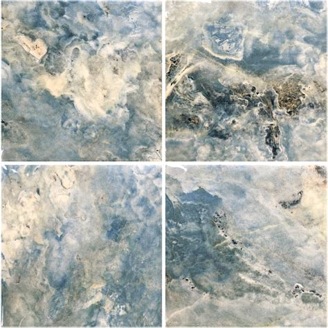 Marble Sunset Blue 6 X 6 Porcelain Waterline Pool Tile Aquatiles