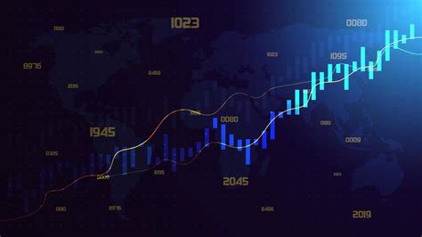 Trading background with blue bar chart is increasing. 2713641 Vector ...