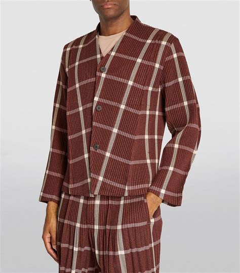 Homme Plissé Issey Miyake Tweed Check Jacket Harrods US