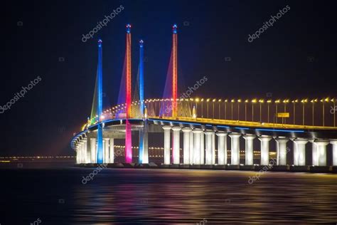 2nd Penang Bridge Night View Light Up, George Town Penang, Malaysia Stock Photo by ©KeongDaGreat ...