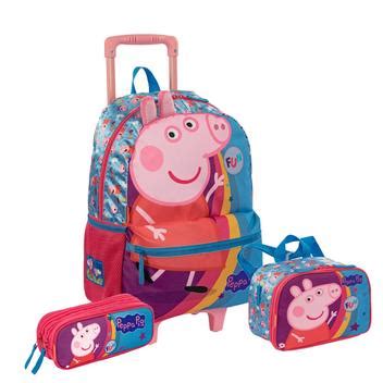 Kit Mochila Rodas Peppa Pig Lancheira T Rmica E Estojo Sestini