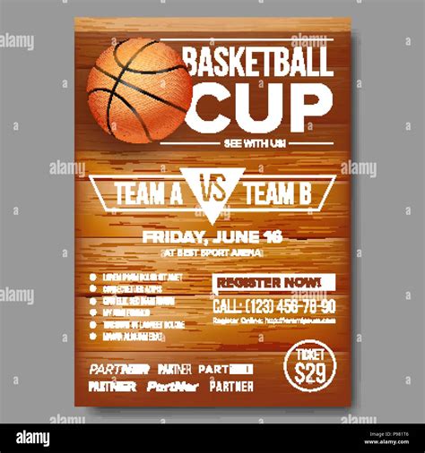 Basketball Poster Vector Basketball Ball Sport Design For Sports Bar