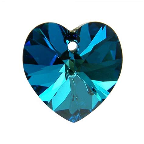 18mm Swarovski Xilion Hearts Bermuda Blue The Bead Shop