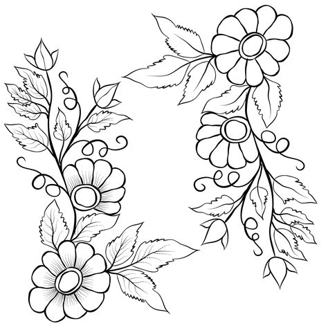 Simple Flower Designs For Pencil Drawing Borders Best Flower Site