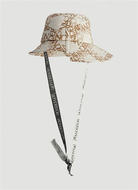 Jw Anderson Asymmetric Bucket Hat In Beige Jw Anderson