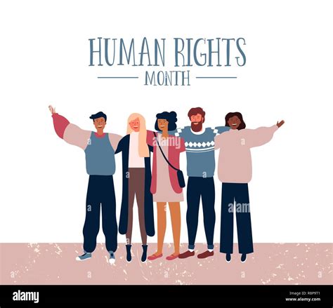 International Human Rights Month Illustration For Global Equality And Peace With Diverse People