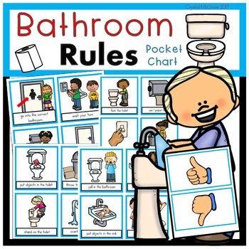 Bathroom Rules Pocket Chart Sort-First Day of School Preschool Movement ...