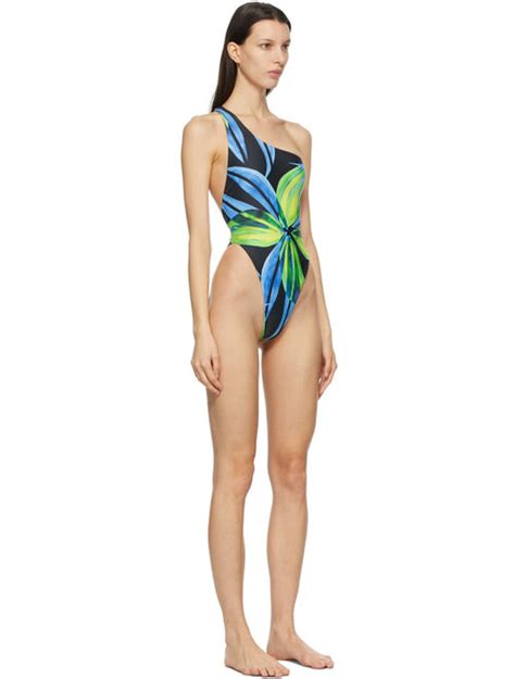 Buy Louisa Ballou Ssense Exclusive Blue And Yellow Plunge One Piece