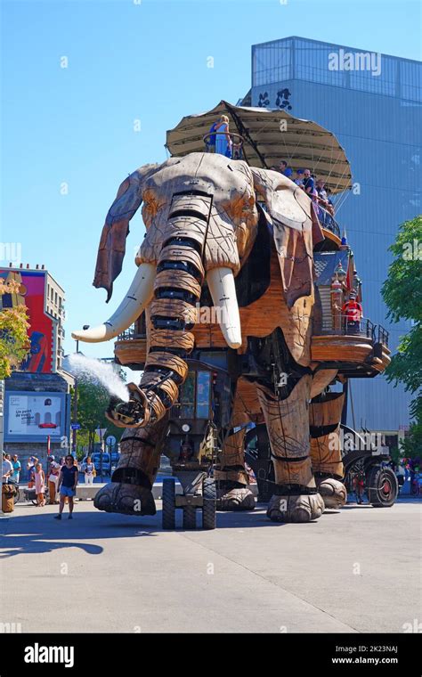 NANTES FRANCE 10 AUG 2022 View Of The Great Elephant A Giant Wooden