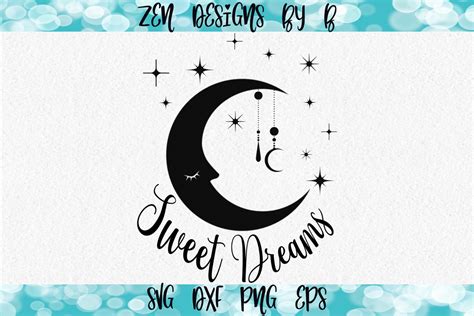 Sweet Dreams and Moon Graphic Hand Drawn Graphic by ZenDesignsByB ...