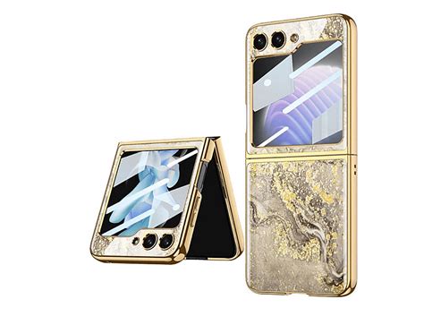 Caseonline Marble Glass Case Backcover Samsung Z Flip 5 Dubai Gold Saturn