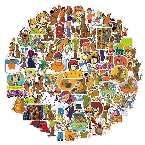 Pack Of 25 Or 50 Vinyl Scooby Doo Stickers Die Cut Decal Set Etsy