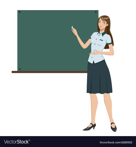 Teacher In Front Of Chalkboard Royalty Free Vector Image