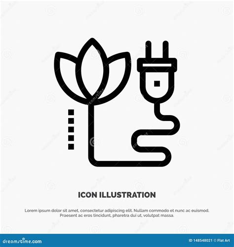 Biomass Energy Cable Plug Line Icon Vector Stock Vector