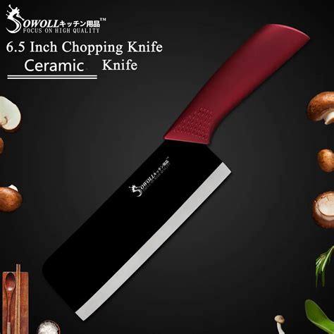 Sowoll Ceramic Knife 65 Inch Kitchen Cleaver Knife Abstpr Handle