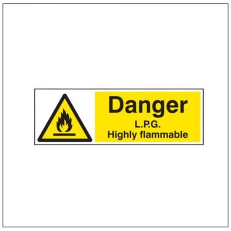 Standard Rigid Adhesive Signs Highly Flammable Lpg Signs Display Shop