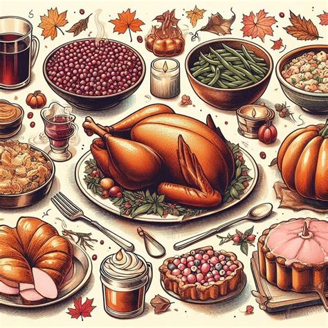 Premium Photo Thanksgiving Foods Illustrations