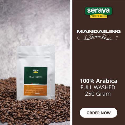 Jual SERAYA BIJI KOPI MANDAILING 100 ARABIKA 250 GRAM FULL WASHED