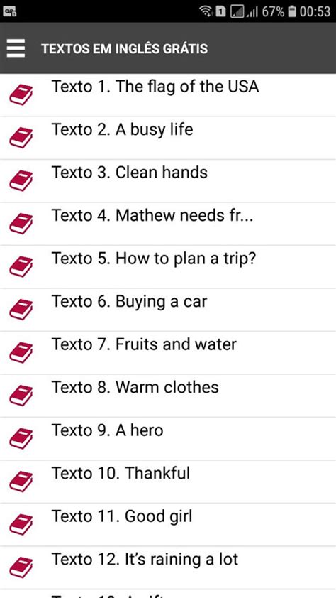 Textos em Inglês Grátis APK для Android Скачать