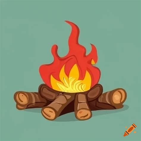 Cartoon Logs Roasting Marshmallows On A Campfire On Craiyon