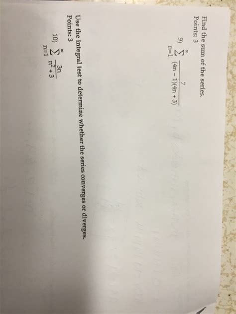 Solved Find The Sum Of The Series Sigma N Infinity N Chegg