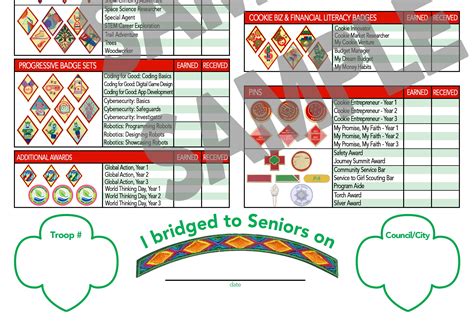 Girl Scouts Cadette Badge Tracking Chart UPDATED for 2024-2025 Instant ...