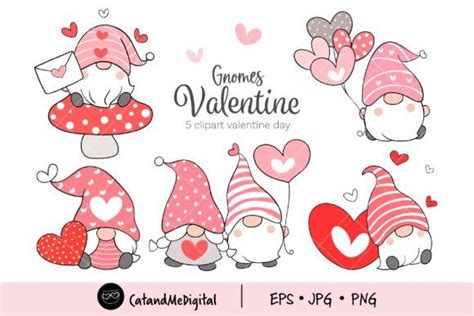 Gnomes Valentine Clipart Graphic By Catandme · Creative Fabrica Valentine Clipart Clip Art