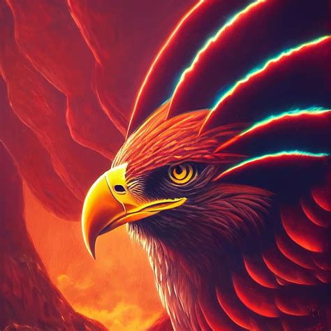 Premium Ai Image Cute Animal Little Pretty Red Eagle Portrait From A