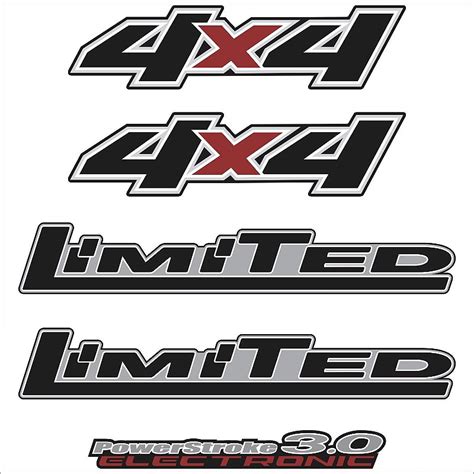 Kit Emblema Adesivo Ford Ranger 4x4 Limited 3 0 Cromo Decor