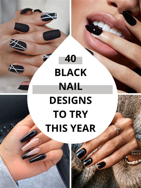 40 Black Nail Designs To Try This Year Ray Amaari Zwarte Nagels