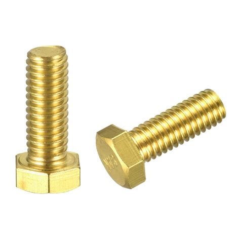 Brass Hex Bolts 3 8 16x1 2 Pack Fully Thread Grade 4 8 Machine Screws