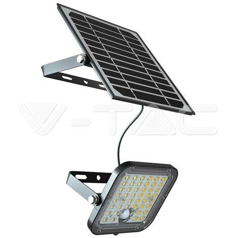 Faro LED 10W 4000K Con Pannello Solare E Telecomando Con Sensore Di