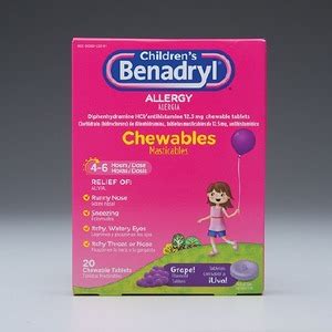 Children's Benadryl Children's Allergy Relief Children's Benadryl® 12.5 mg Strength Chewable ...