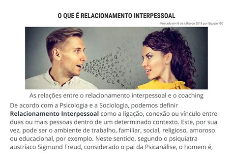 O Que é Relacionamento Interpessoal Ppt