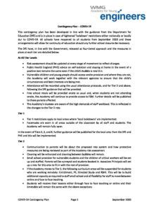 Appendix H Contingency Plans September Wmg Academy Solihull