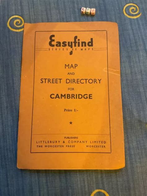 Vintage Er Jahre Karte Und Stra Enverzeichnis F R Cambridge Karte