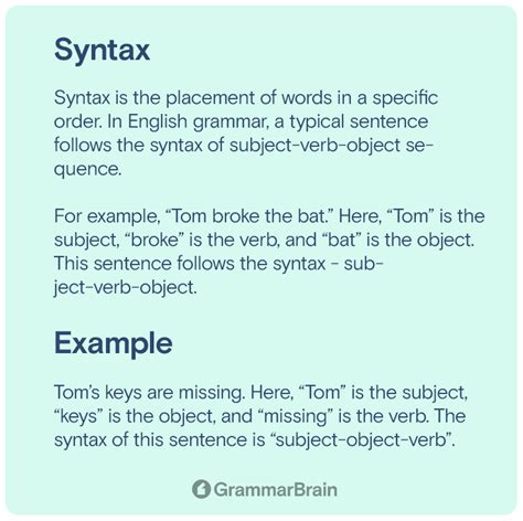 Understanding Syntax Meaning Rules And Examples Grammarbrain