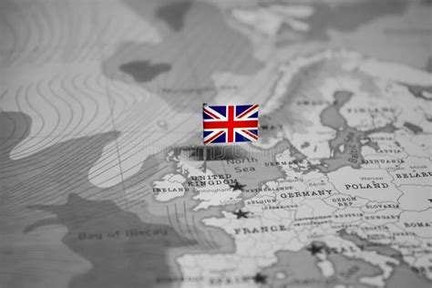 The Flag of United Kingdom in the World Map Stock Image - Image of city ...