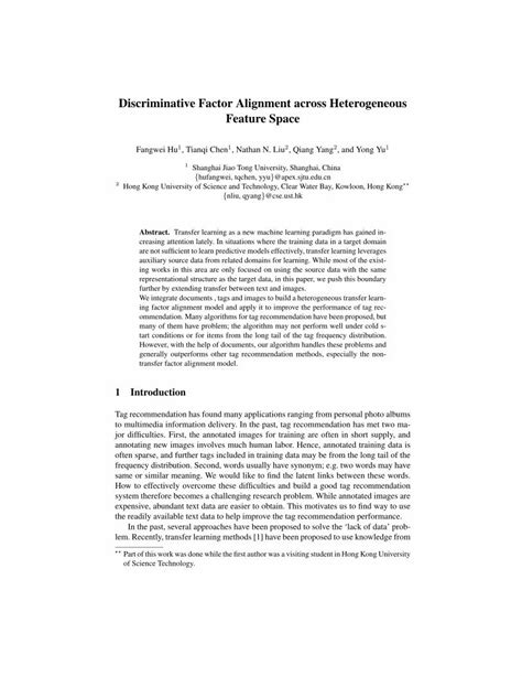 Pdf Discriminative Factor Alignment Across Heterogeneous Tqchen