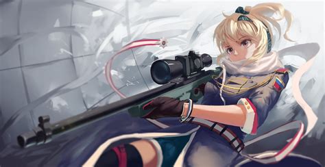 Sniper Rifle Anime Girls Gun Accuracy International Awp Weapon